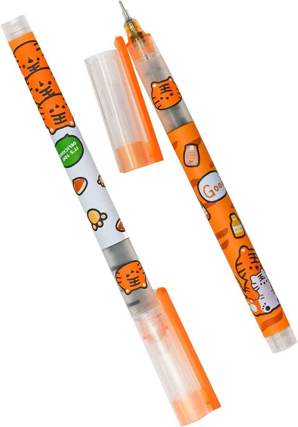 12PCS Tiger Liquid Ink Quick Dry Ink Rollerball Pens Black Ink - TTpen