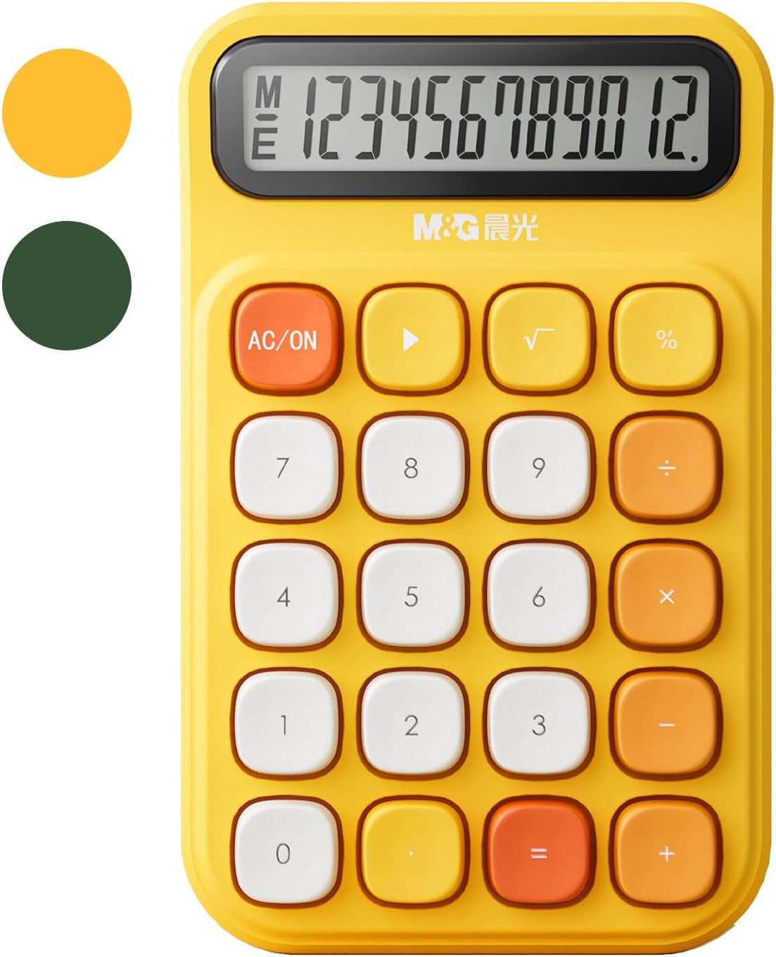 M&G Desk Calculator with Mechanical Buttons Yellow