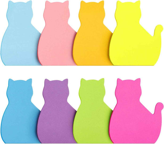 Cat Shape Sticky Note 8 Color 75 Sheets/Pad - TTpen