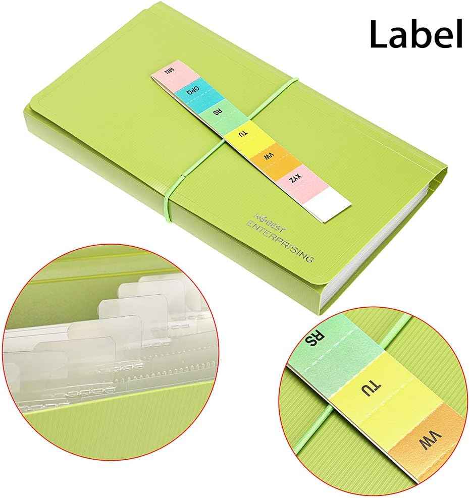 KOBEST 13 Pockets Expanding File Folder for Receipts Coupons Cards - TTpen