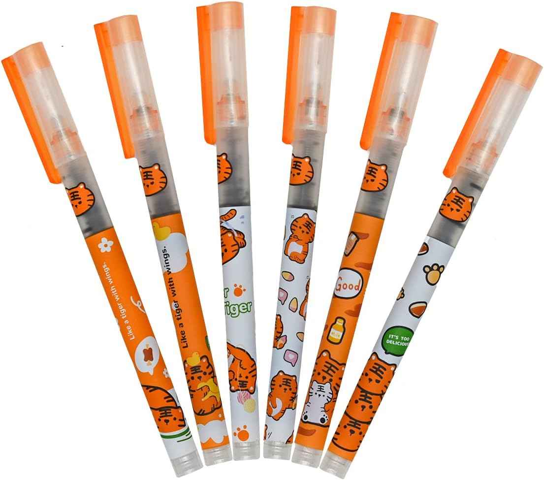 12PCS Tiger Liquid Ink Quick Dry Ink Rollerball Pens Black Ink - TTpen