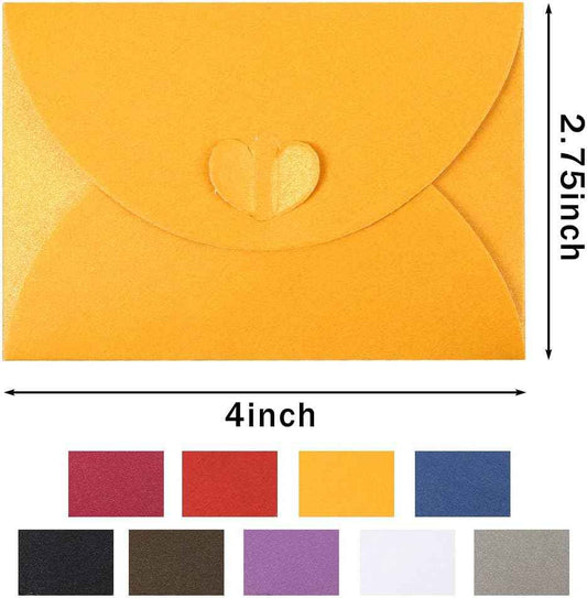 100pcs Mini Christmas Gift Card Envelopes with Heart Shaped Clasp - TTpen