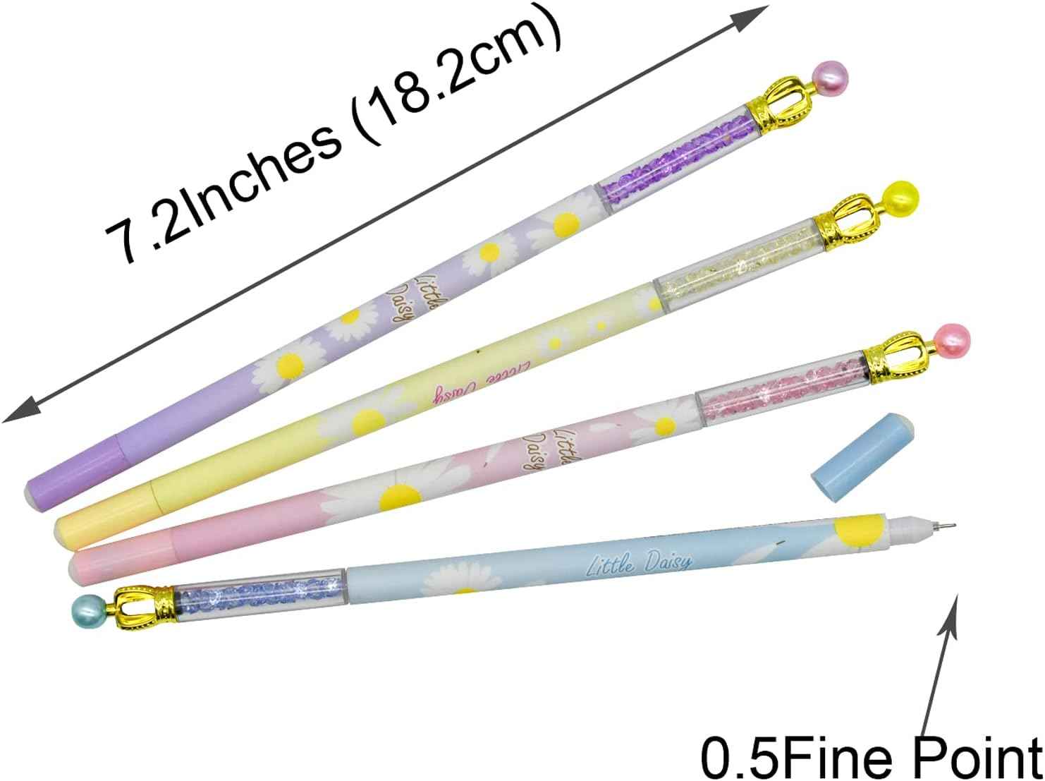 12PCS Fancy Floral Crown Gel Pens 0.5mm Black Ink - TTpen