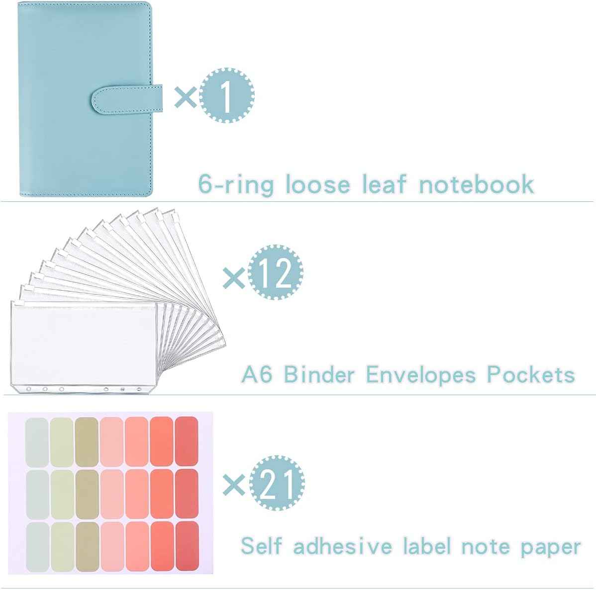 A5 Binder Notebook Financial Management with 12PCS Budget Envelopes - TTpen