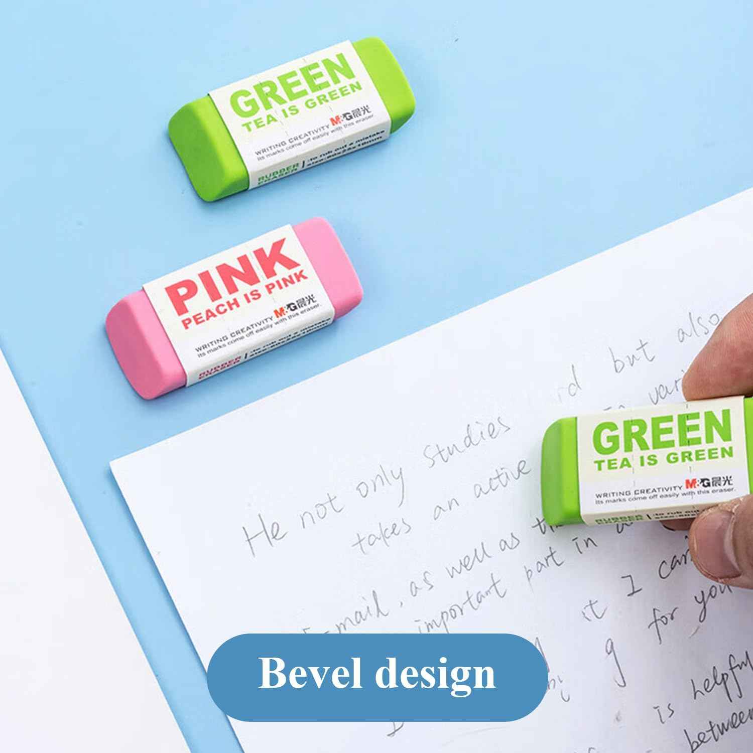 M&G Large Pencil Erasers,8 Assort Colors - TTpen