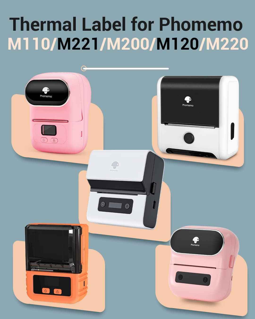 Phomemo Thermal Labels for M110/M221/M220/M120/M200,50x80mm - TTpen