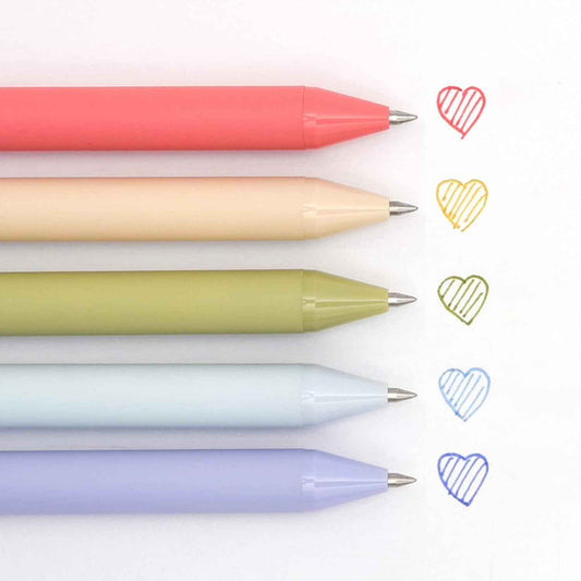 Kaco 5 Morandi Colored Ink Retractable Gel Pens 0.5mm Fine Point - TTpen
