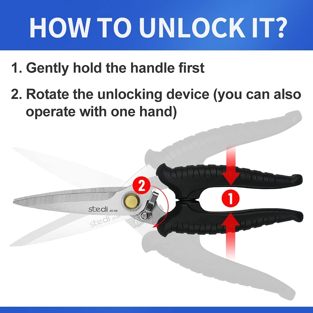 Stedi 8 inch Multipurpose Heavy Duty Scissors for Household Pruning - TTpen