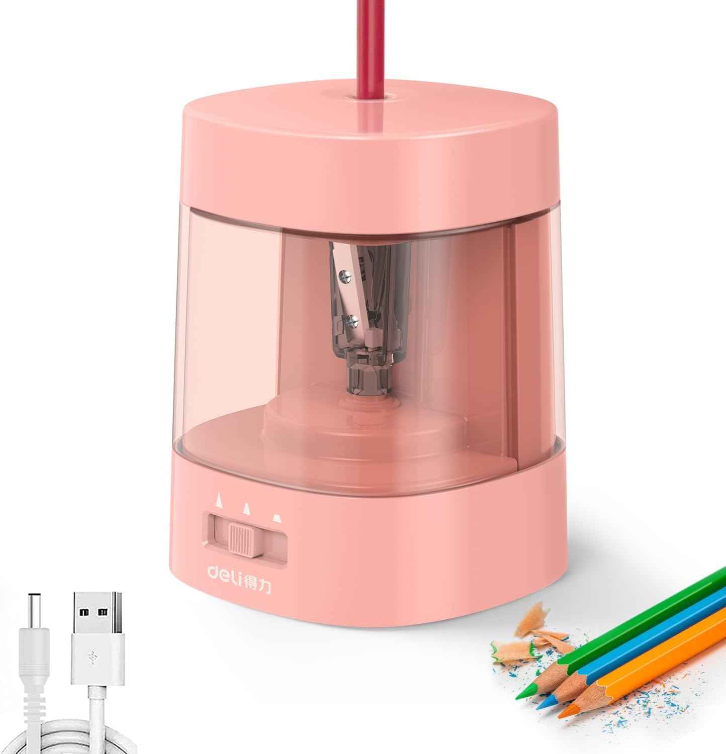 DELI 68659 Electric Pencil Sharpener USB & Battery Operated - TTpen