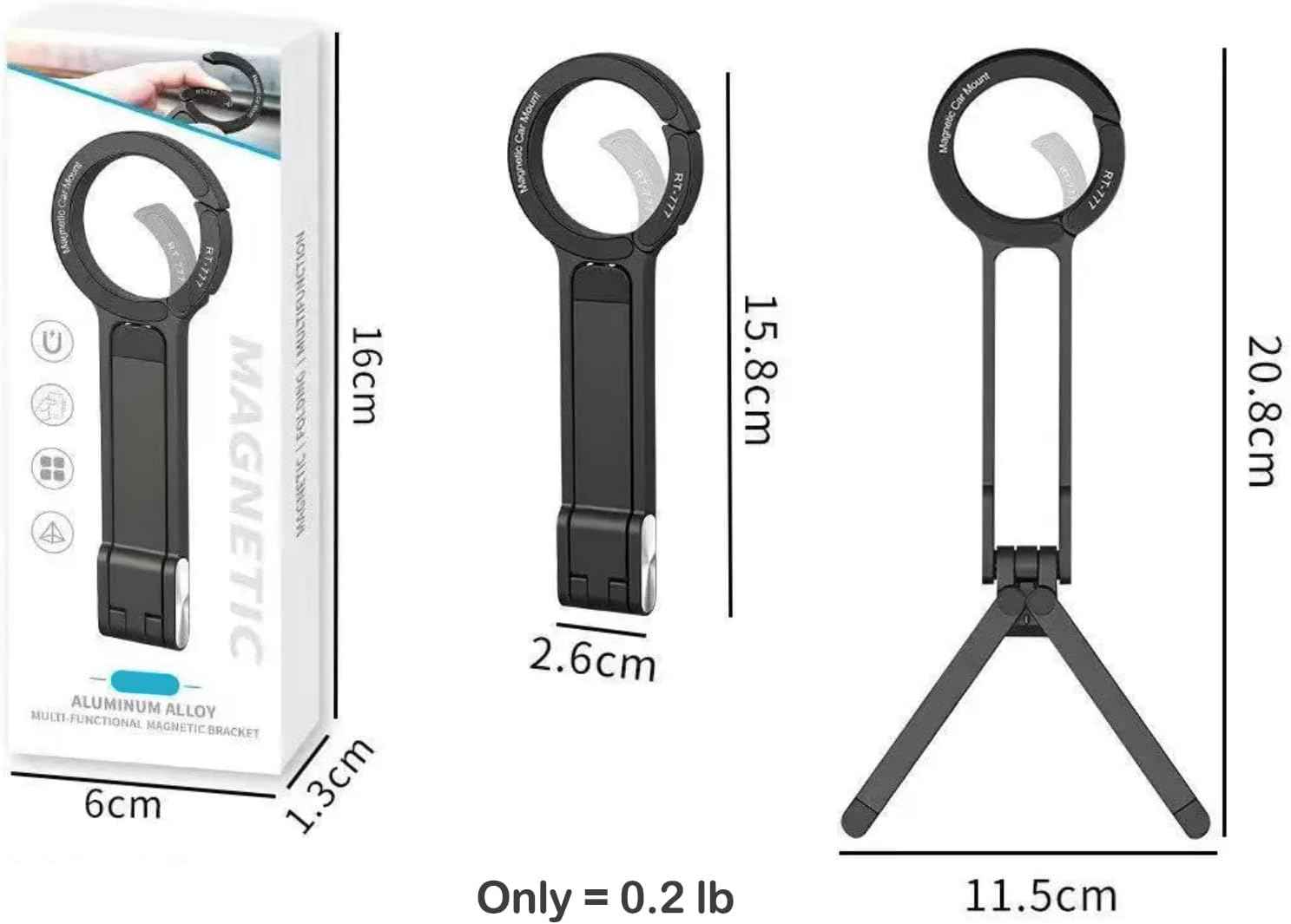 Aluminum Alloy Phone Tripod Carabiner-Mounted for iPhone