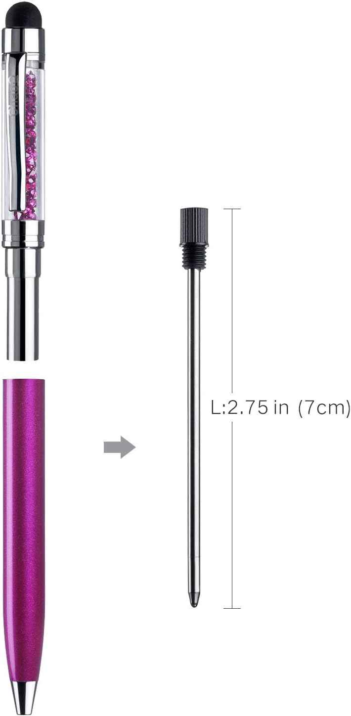 2in1 Crystal Stylus Ballpoint Pens,Medium Point Black Ink 10 Pack - TTpen