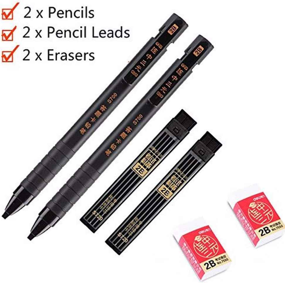 DELI S320 Mechanical Pencil Set with Lead Refill and Eraser 2 Pack - TTpen