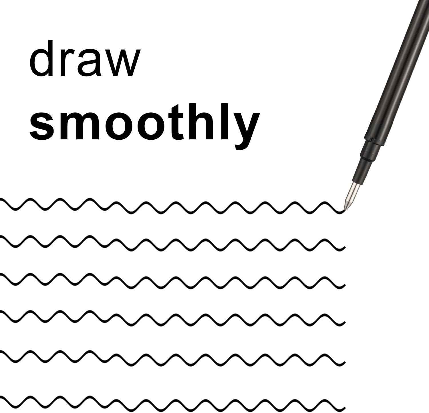 24 Pack Erasable Gel Ink Pen Refills Fine Point 0.7 mm (Black) - TTpen