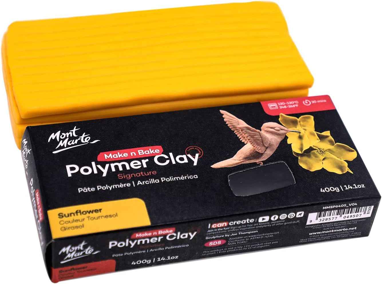 Mont Marte Make n Bake Polymer Clay Signature 400g Block - TTpen