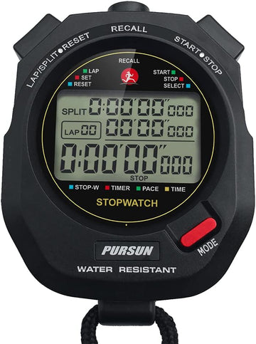 PURSUN PS-1003 Professional Stopwatch Timer for Sports 100 Lap