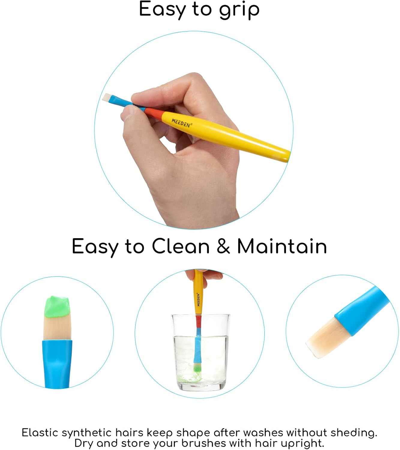 MEEDEN Paint Brushes for Kids 5 Pack