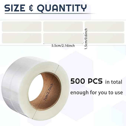 500pcs Clear Waterproof Protector Labels 55 x 15mm - TTpen