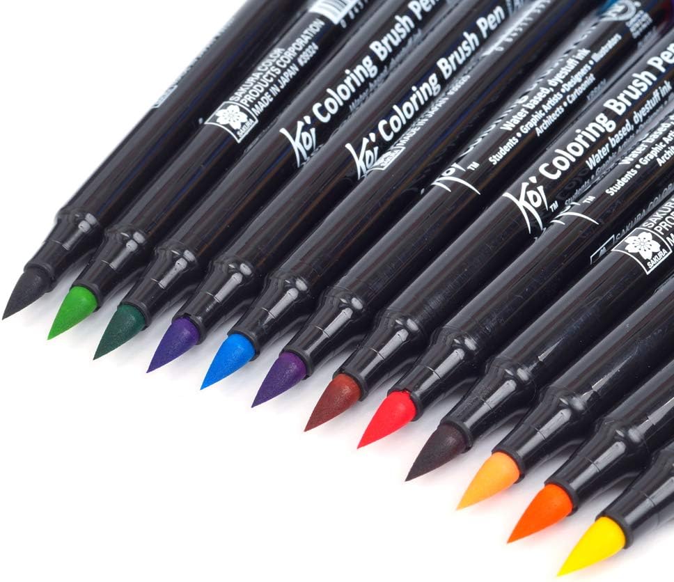 SAKURA Koi Colouring Brush Pen Set 48 Color Pens
