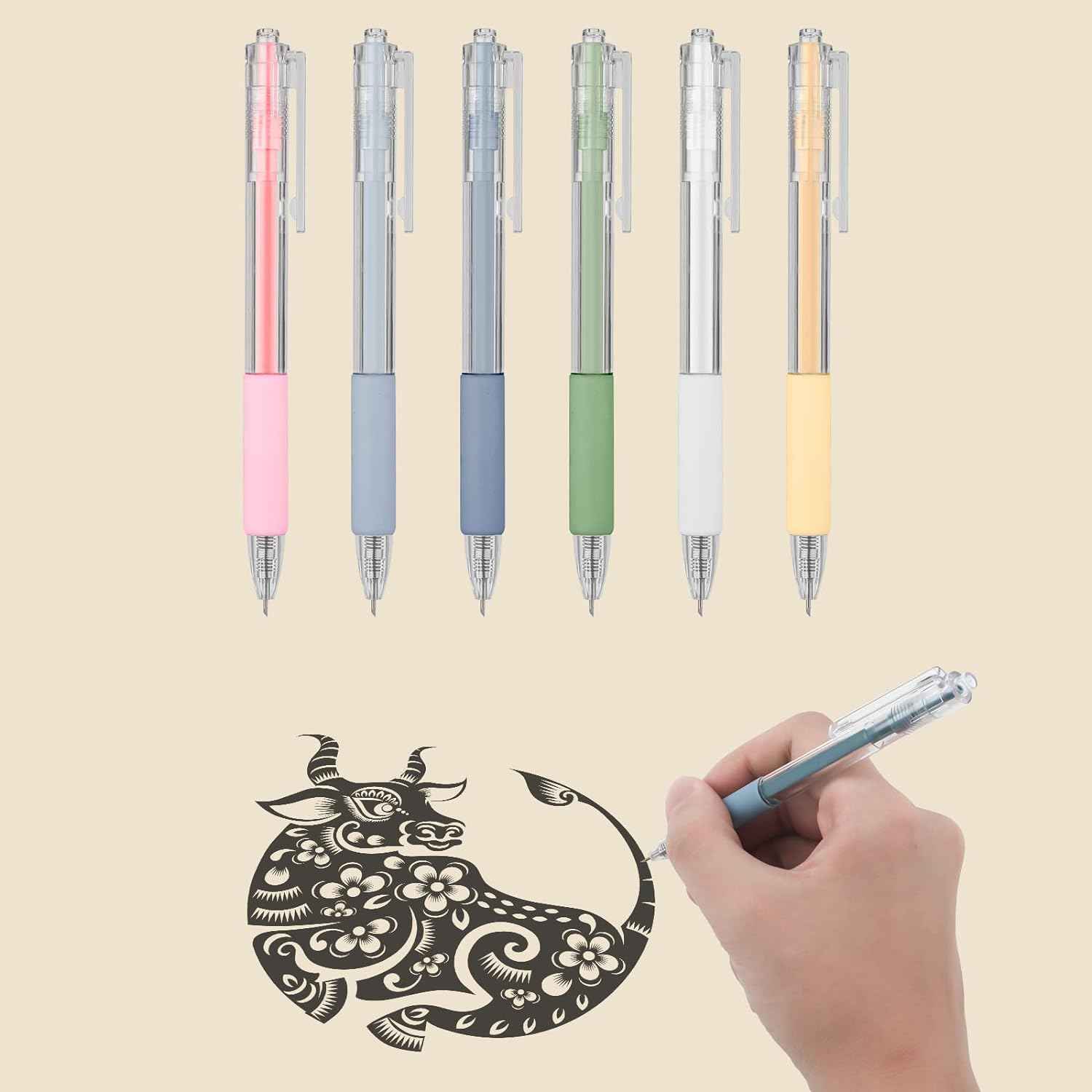 6pcs Craft Cutting Paper Pen Cutter Tool,ABS Resin Utility Knife Pen - TTpen