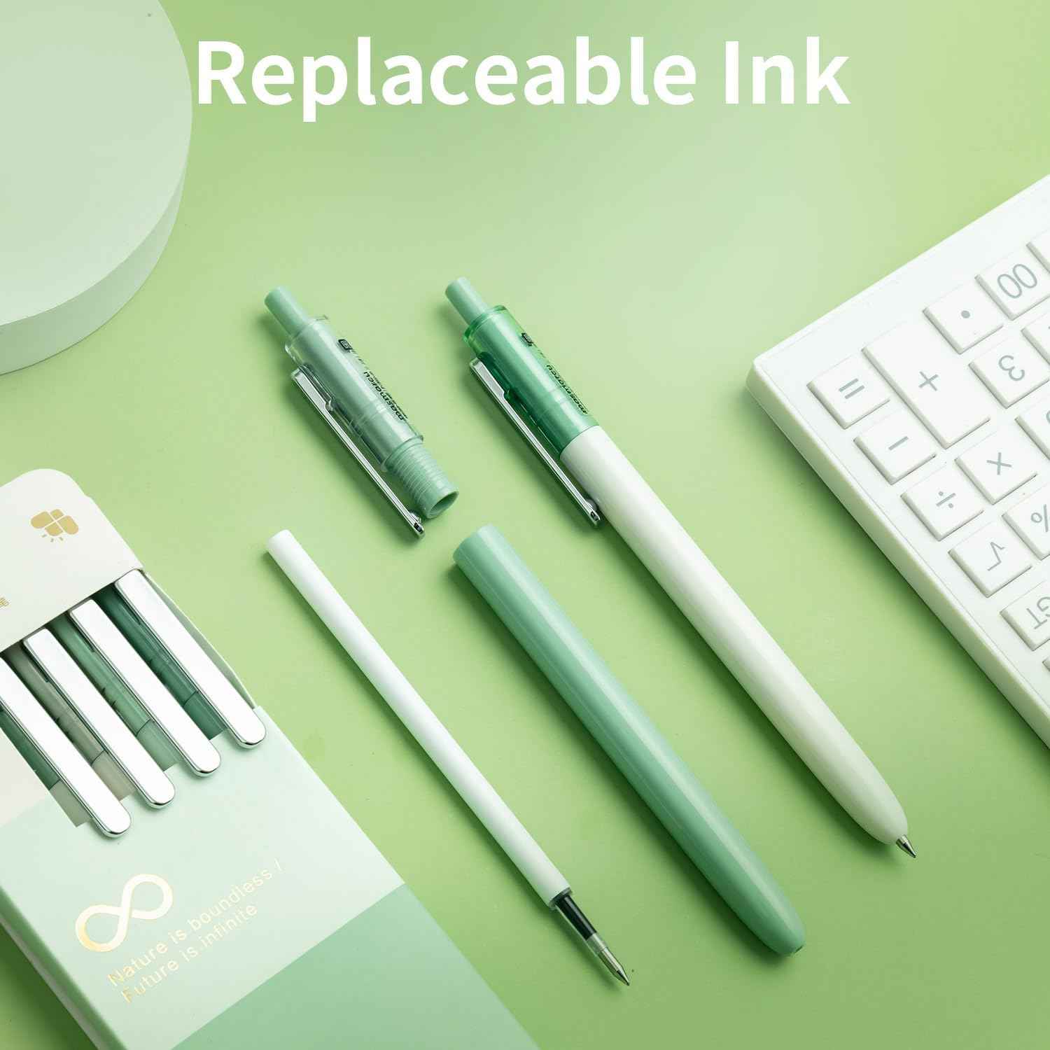 M&G 4Pcs Gel Pens,0.5mm Black Ink Pens Fine Point - TTpen