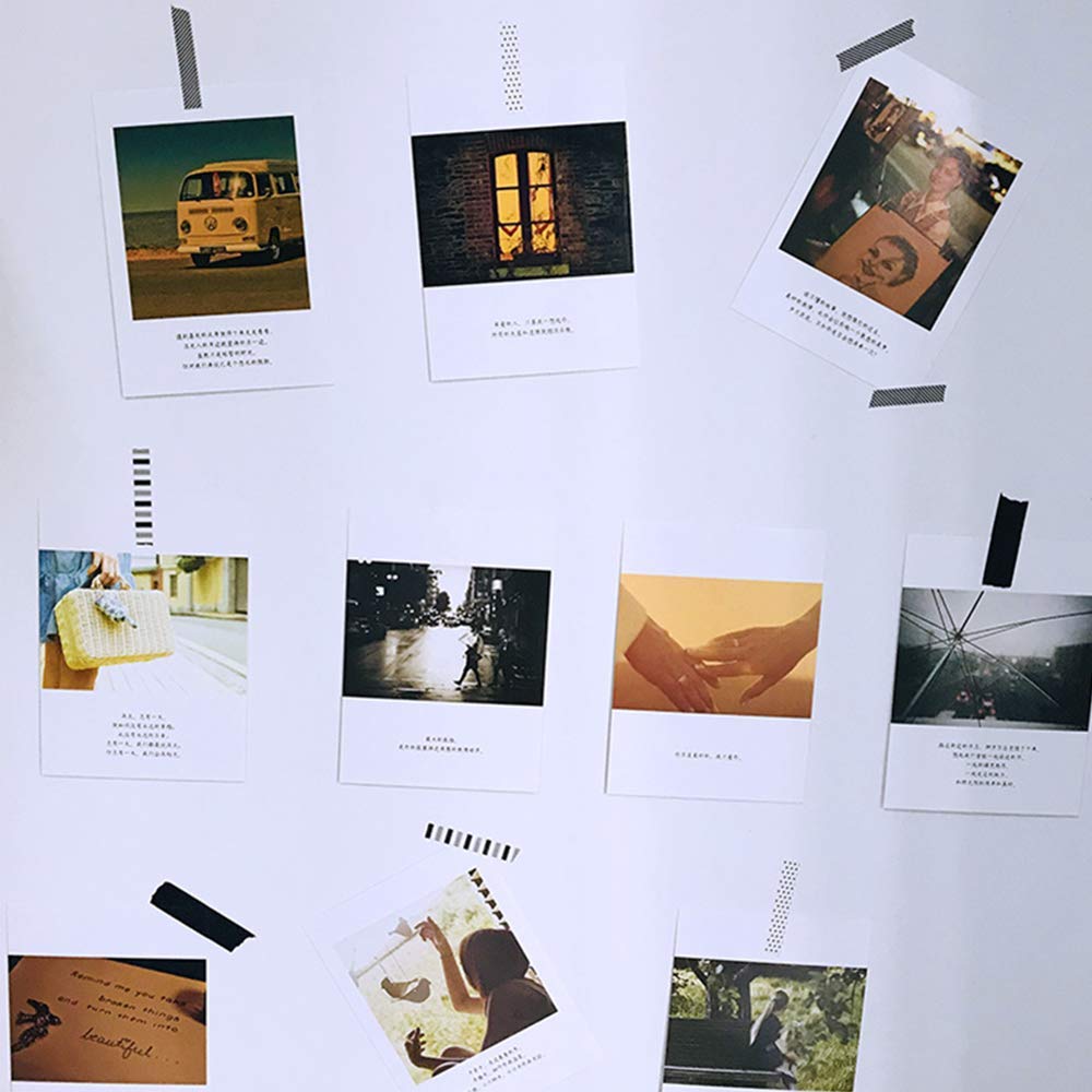 20 Rolls Washi Tape Solid Color White and Black Masking Tape