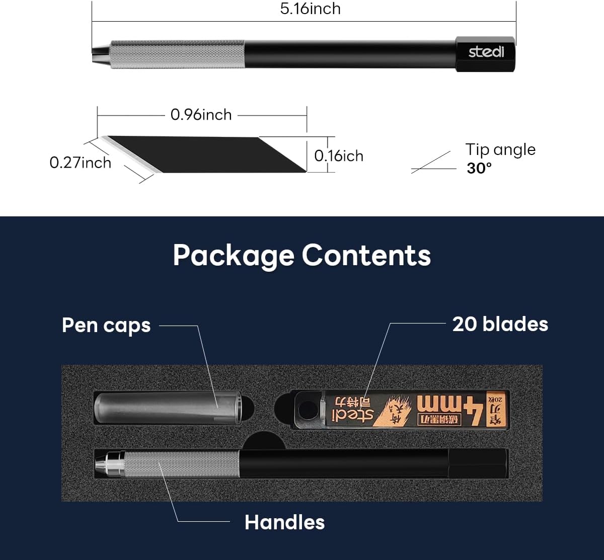 Stedi Craft Hobby Model Knife Kit with 20PCS Blades 4MM - TTpen