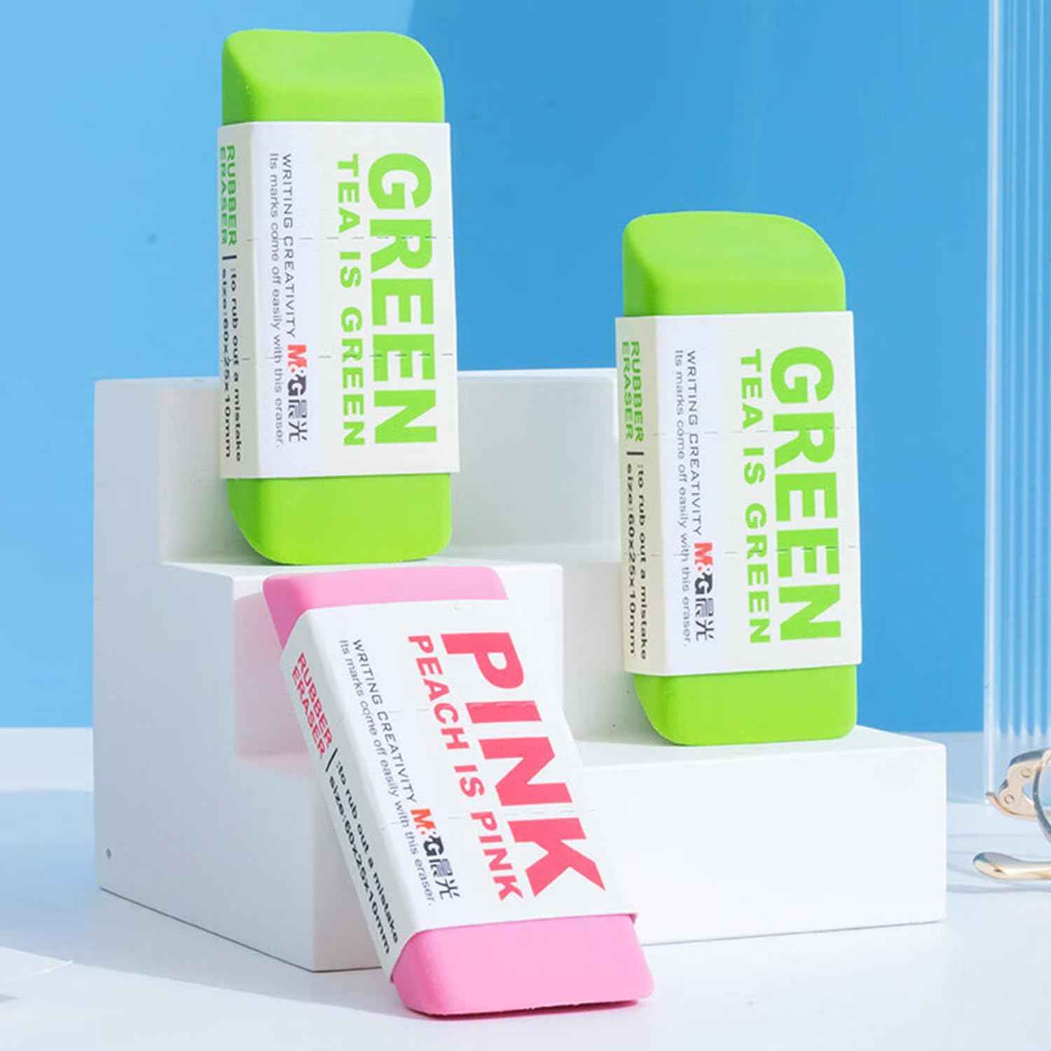 M&G Large Pencil Erasers,8 Assort Colors - TTpen