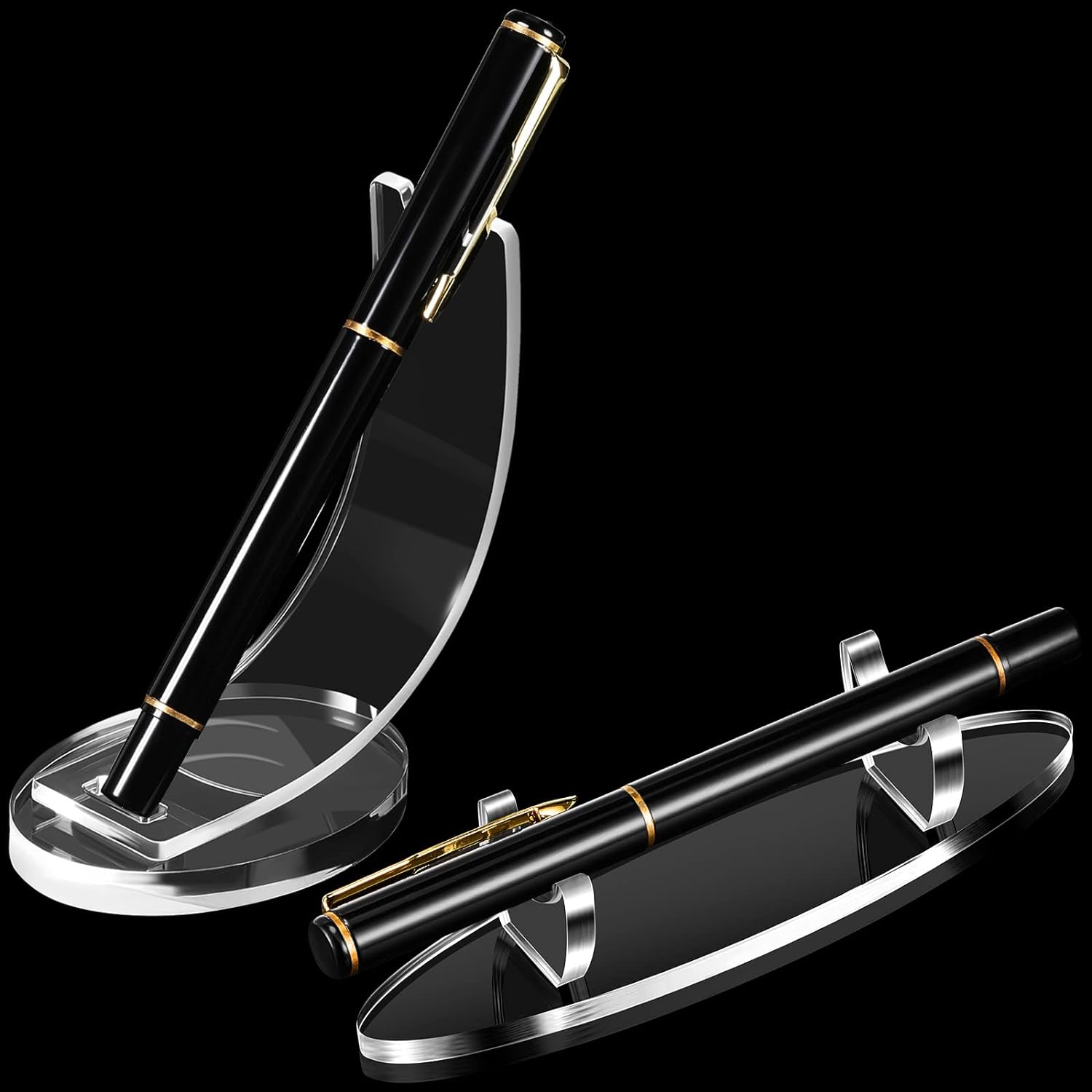 2Pcs Acrylic Pen Holder Pencil Display Stand Clear