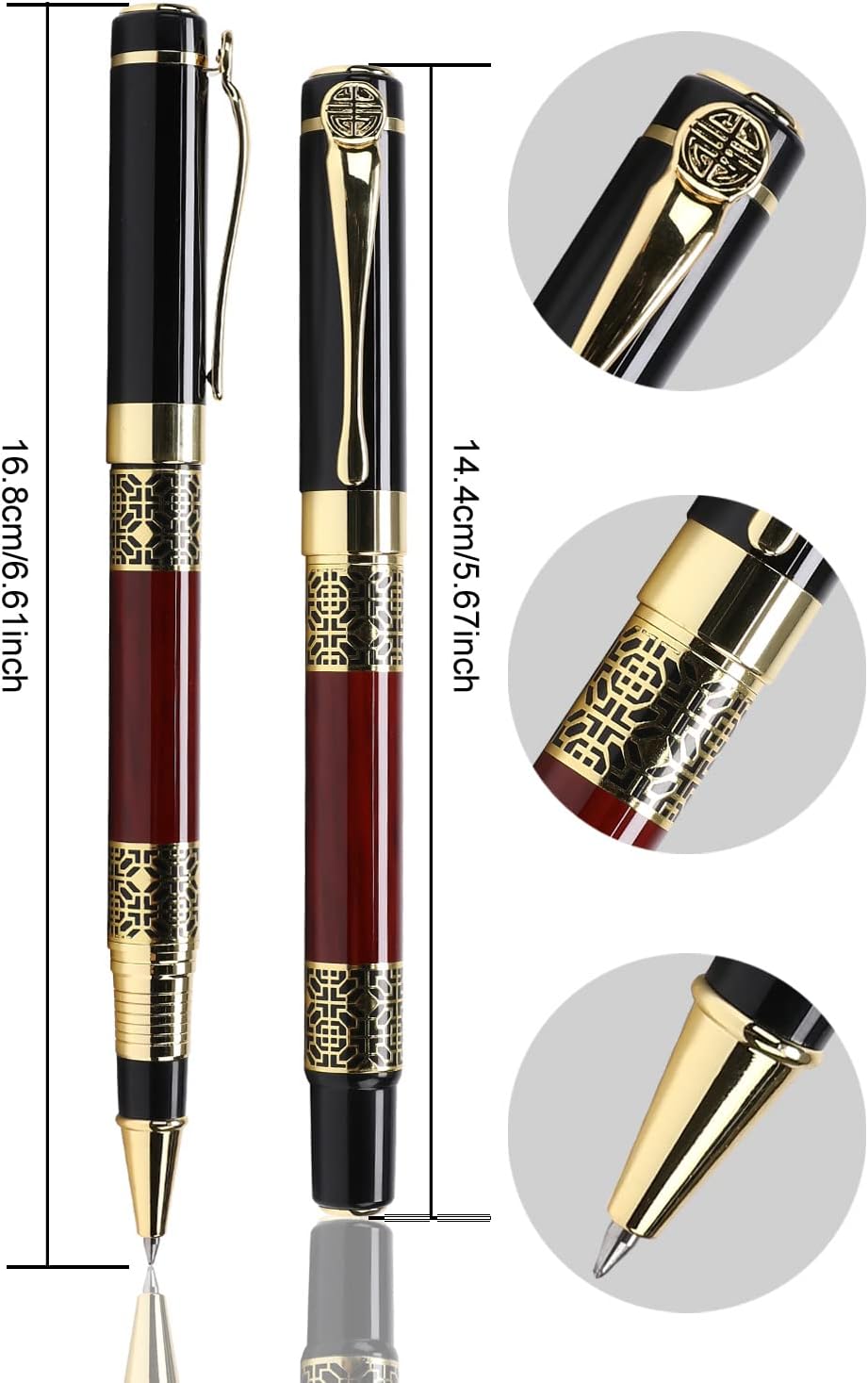 Professional Ballpoint Pen Black Ink 0.5mm with 2 Refills Gift Box