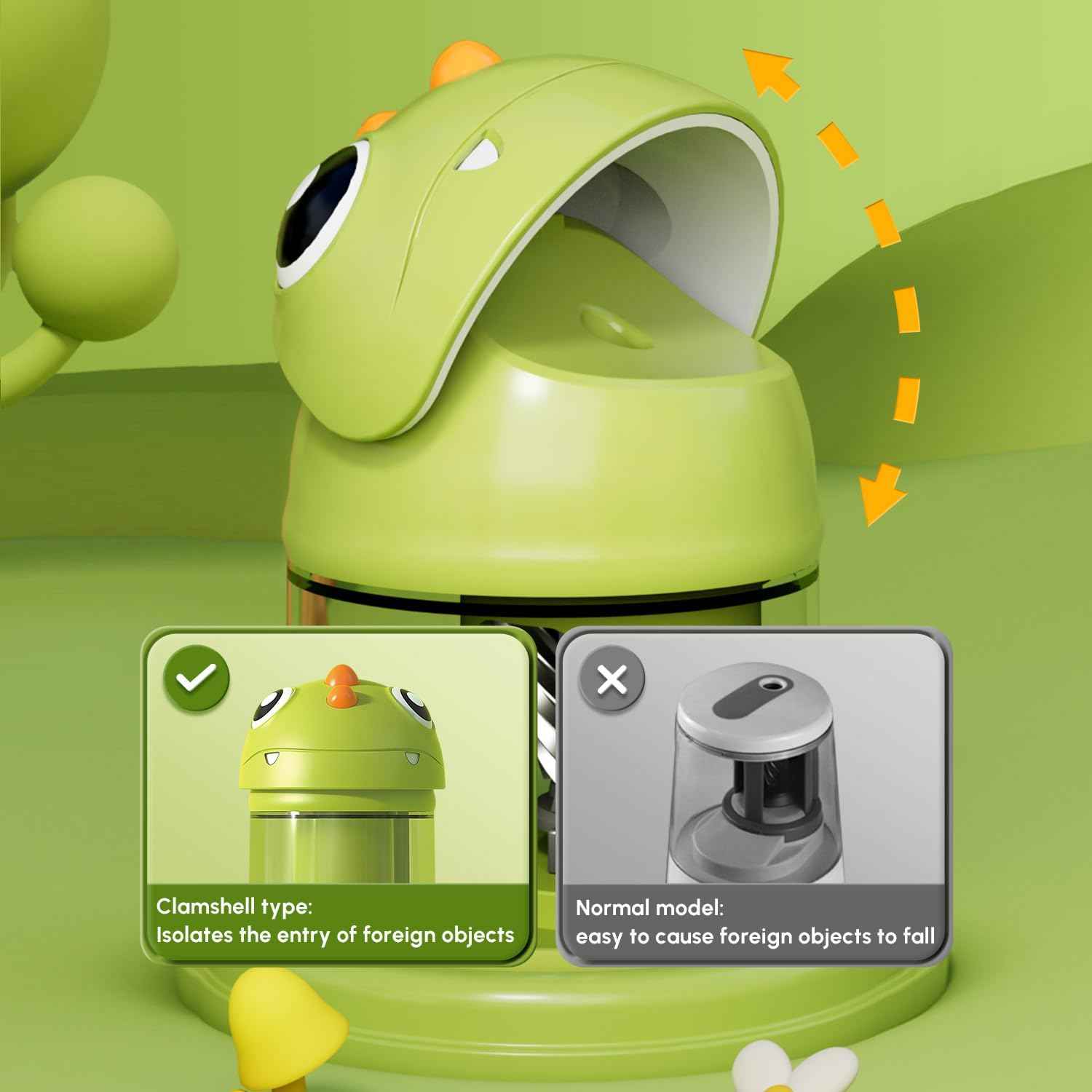 M&G Electric Pencil Sharpeners for Kids Green Dinosaur - TTpen