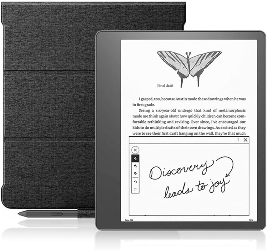 Trifold Stand Case for Kindle Scribe 10.2 Inch - with Pen Holder Black