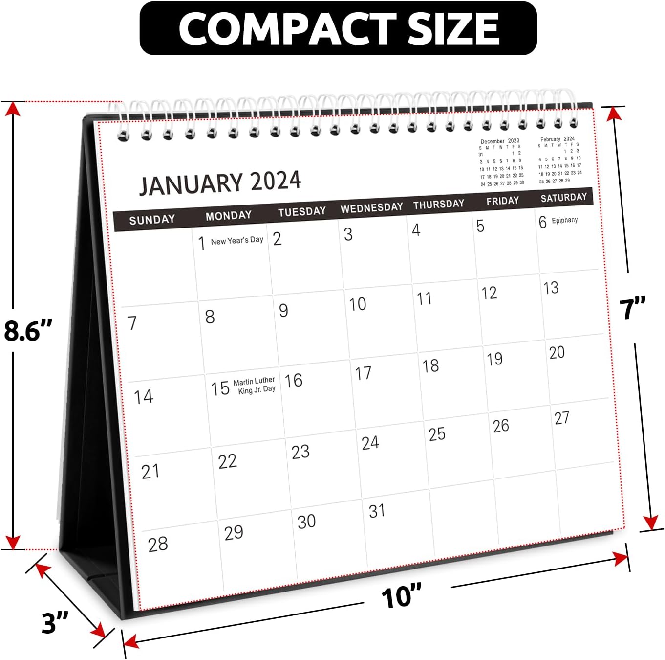 Small Desk Calendar 2024-2025,with To-do List Notes for Office School