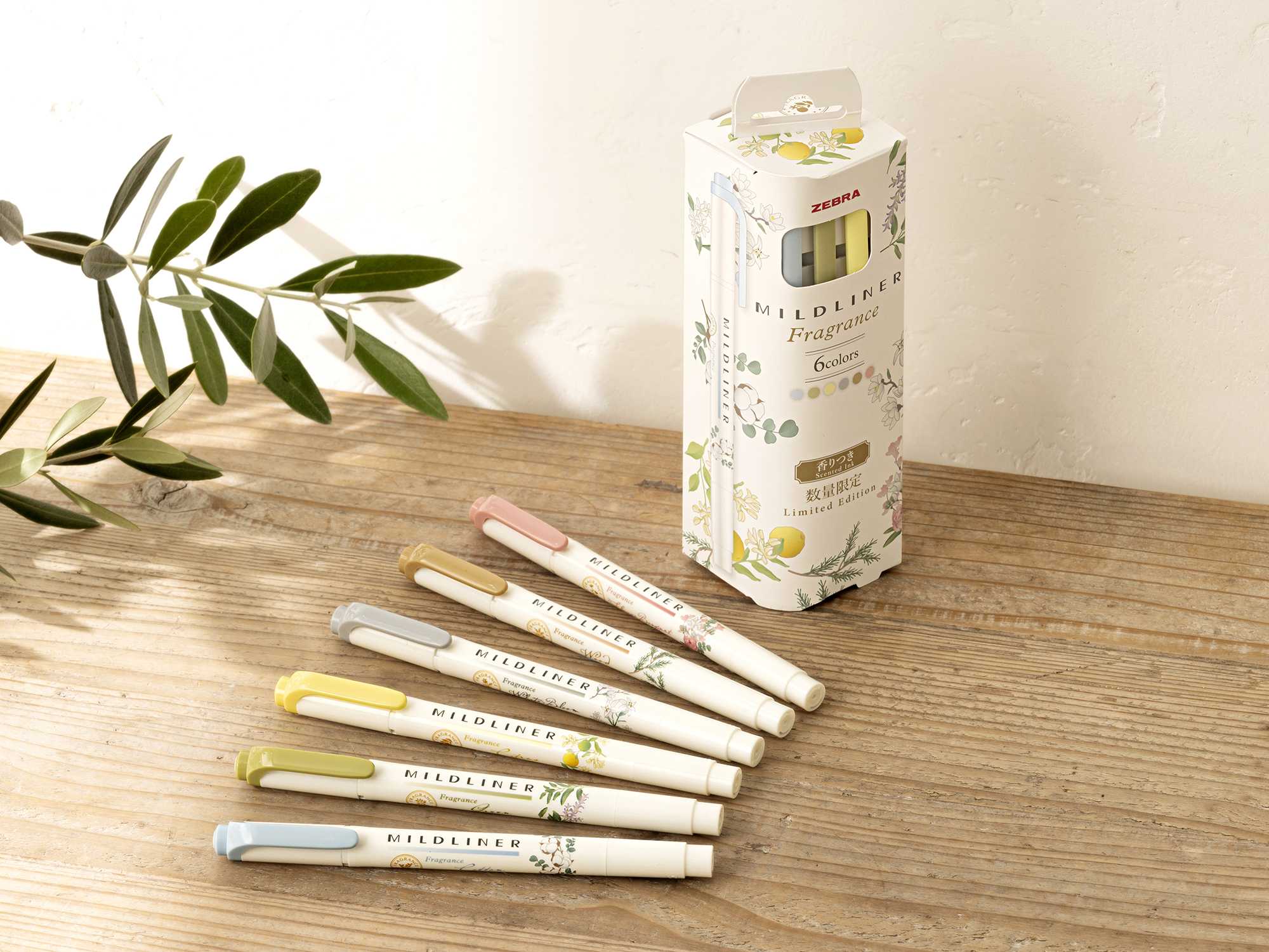 Zebra Mildliner Fragrance Scented 6 Pastel Color Highlighters