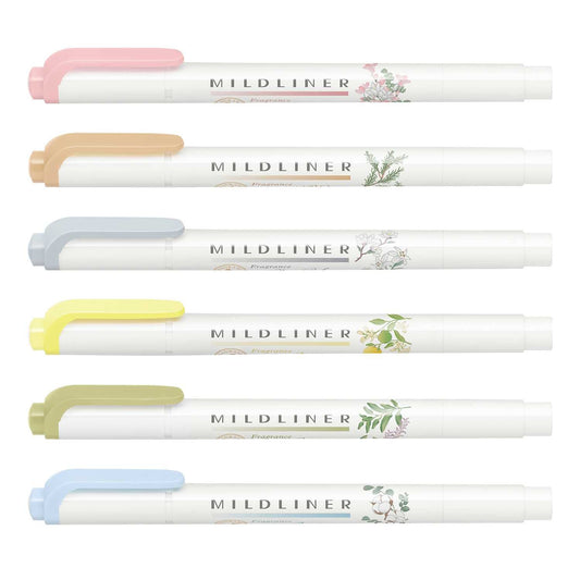 Zebra Mildliner Fragrance Scented 6 Pastel Color Highlighters