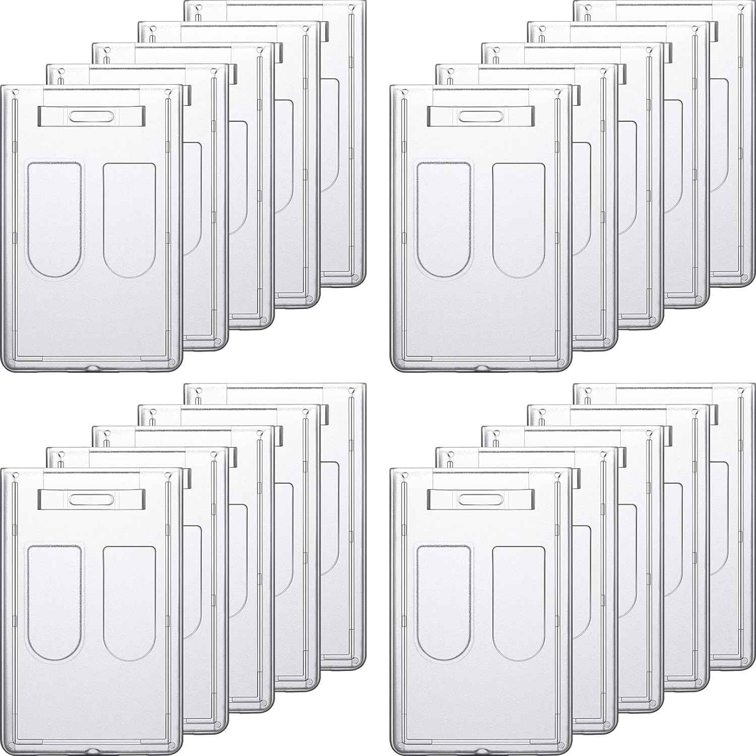 20Pcs Heavy Duty Badge Holders Rigid Hard Plastic - TTpen