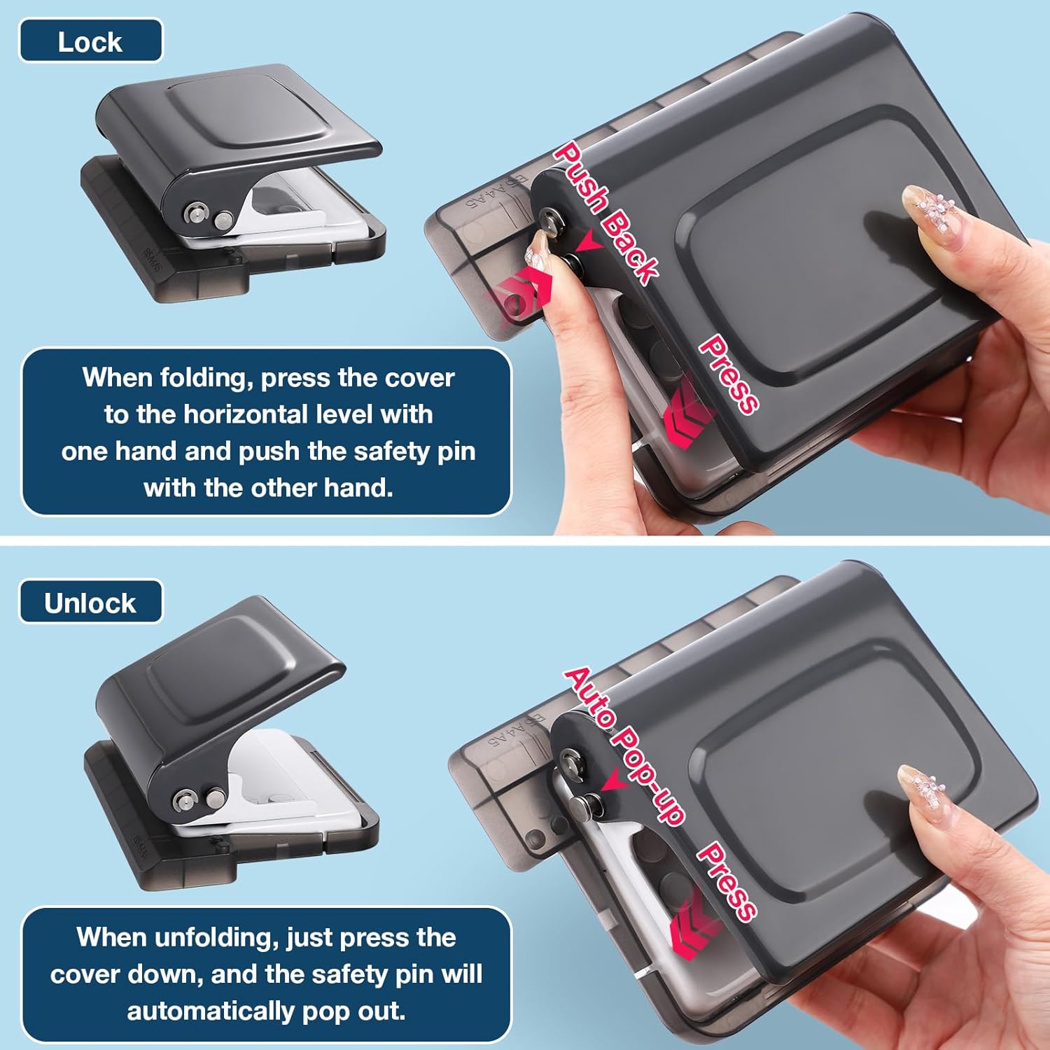 10-Hole Paper Punch Binding Machine for Planner A4/A5/B5 Book