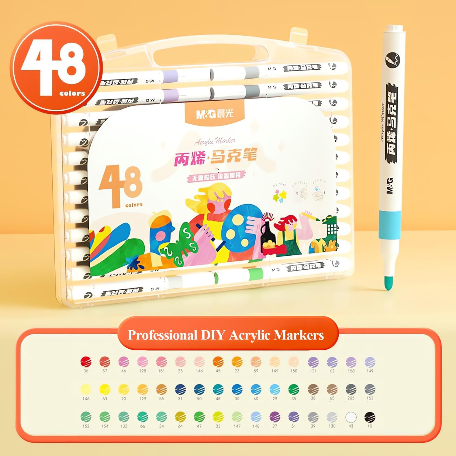 M&G 48 Colors Acrylic Paint Pens Markers for Rock Painting,Stone,Wood 48 Colors