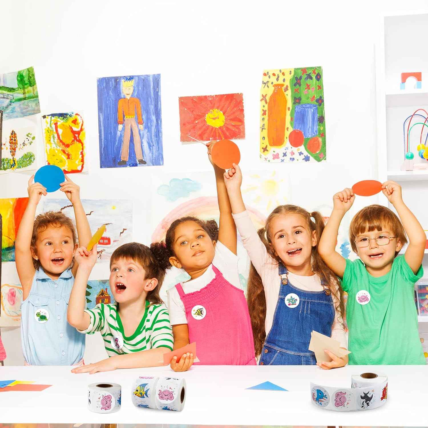 1000Pcs Round Sea Ocean Animal Stickers,1.5 Inch - TTpen