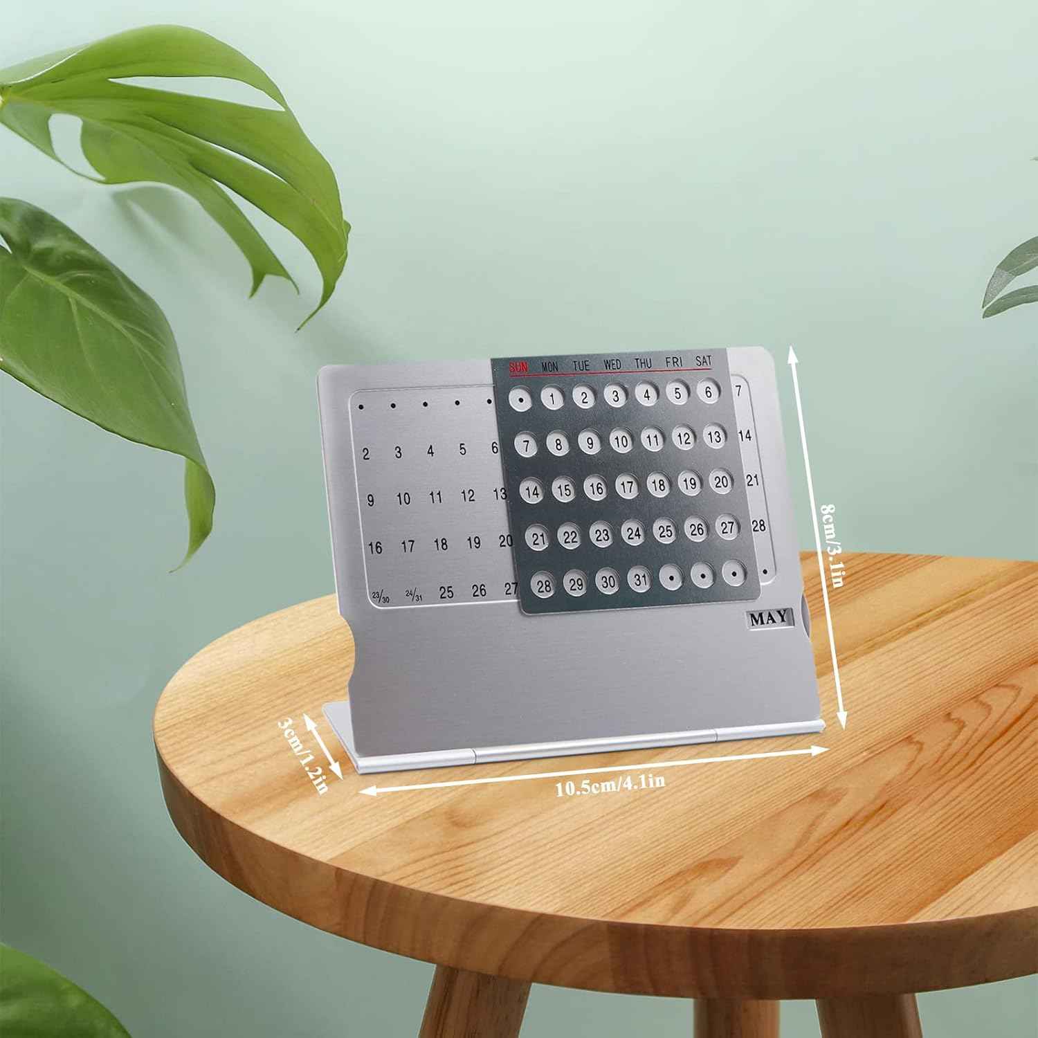 2 Pack Aluminum Alloy Mini Desk Calendar