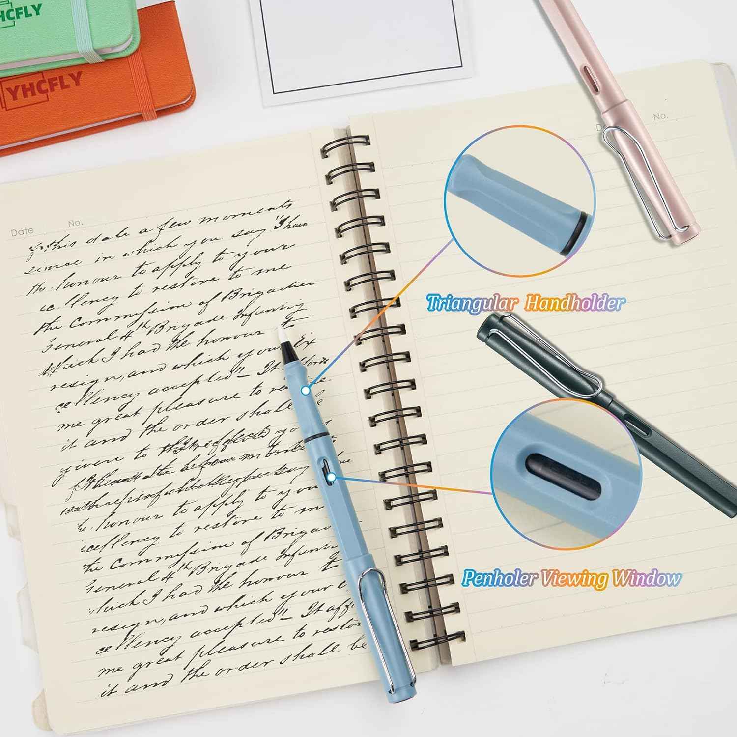 Maikedepot 6PCS Fountain Calligraphy Brush Pens with 48 Ink Cartridges - TTpen