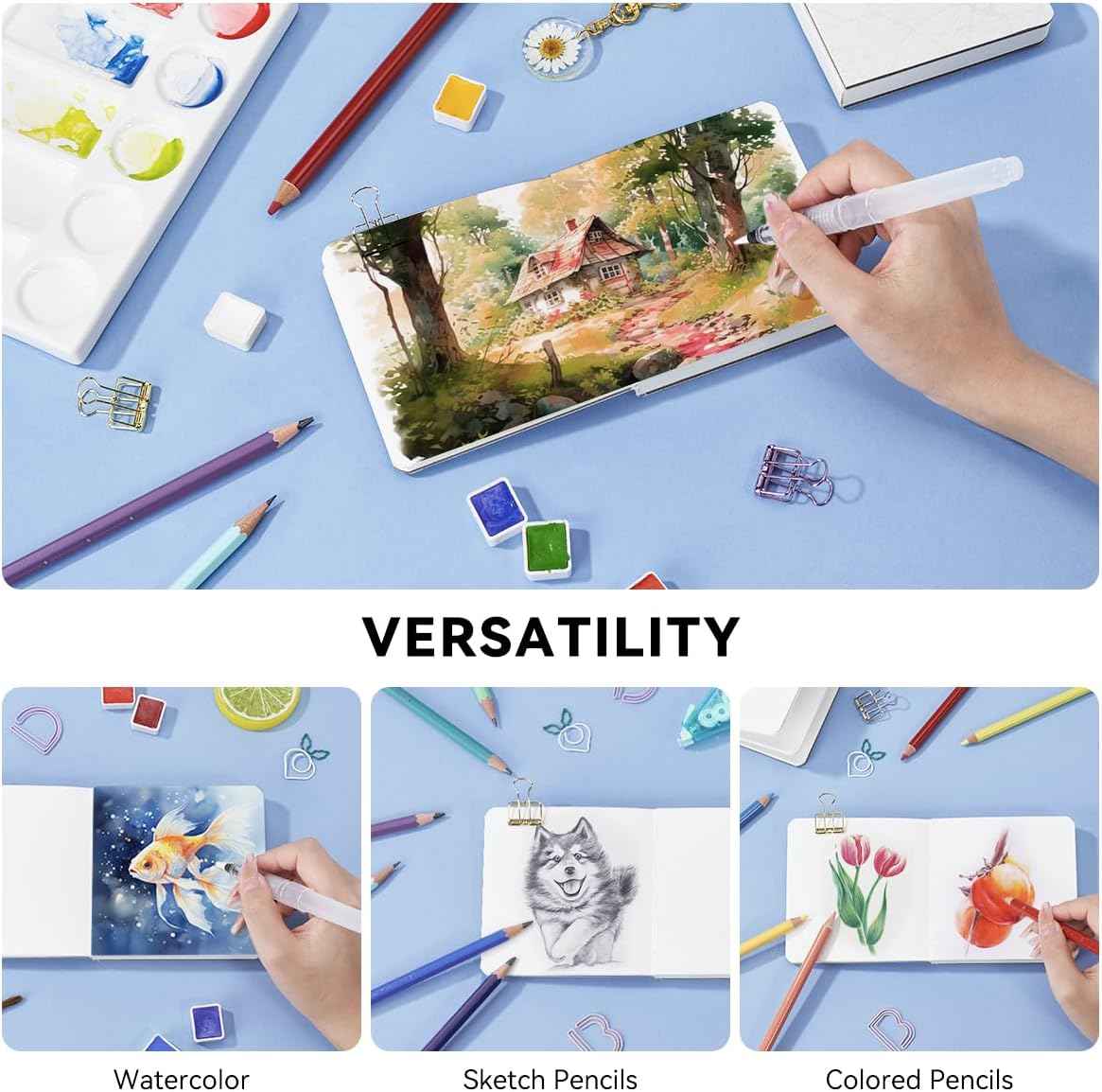 POTENTATE 2 Pack Square Cotton Hot Press Watercolor Paper 10x10cm - TTpen