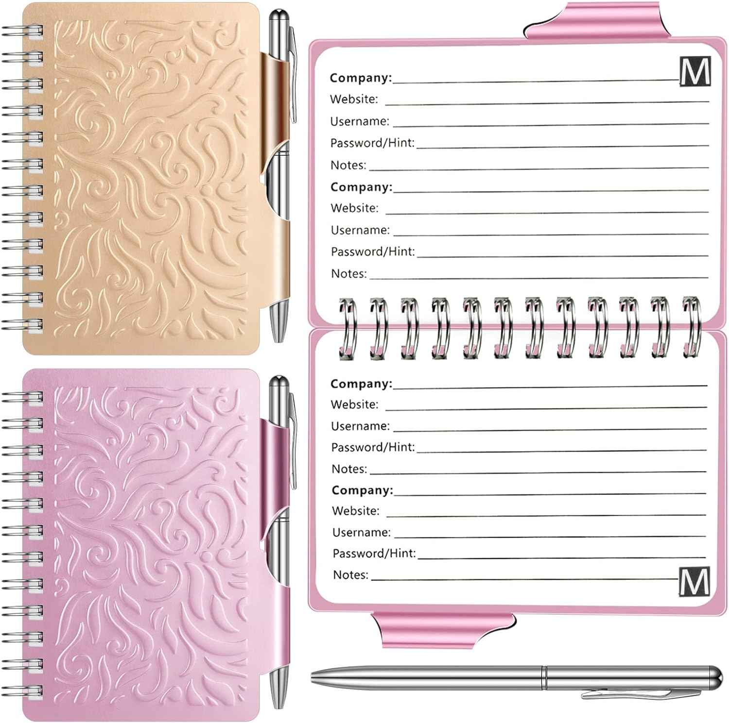2Pcs Protable Notebook Elegant Mandala Password Book Keeper with Pen - TTpen
