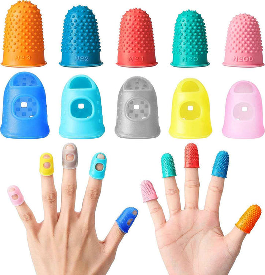 20PCS Rubber Finger Tips Guard Assorted Colors Finger Protector Covers - TTpen
