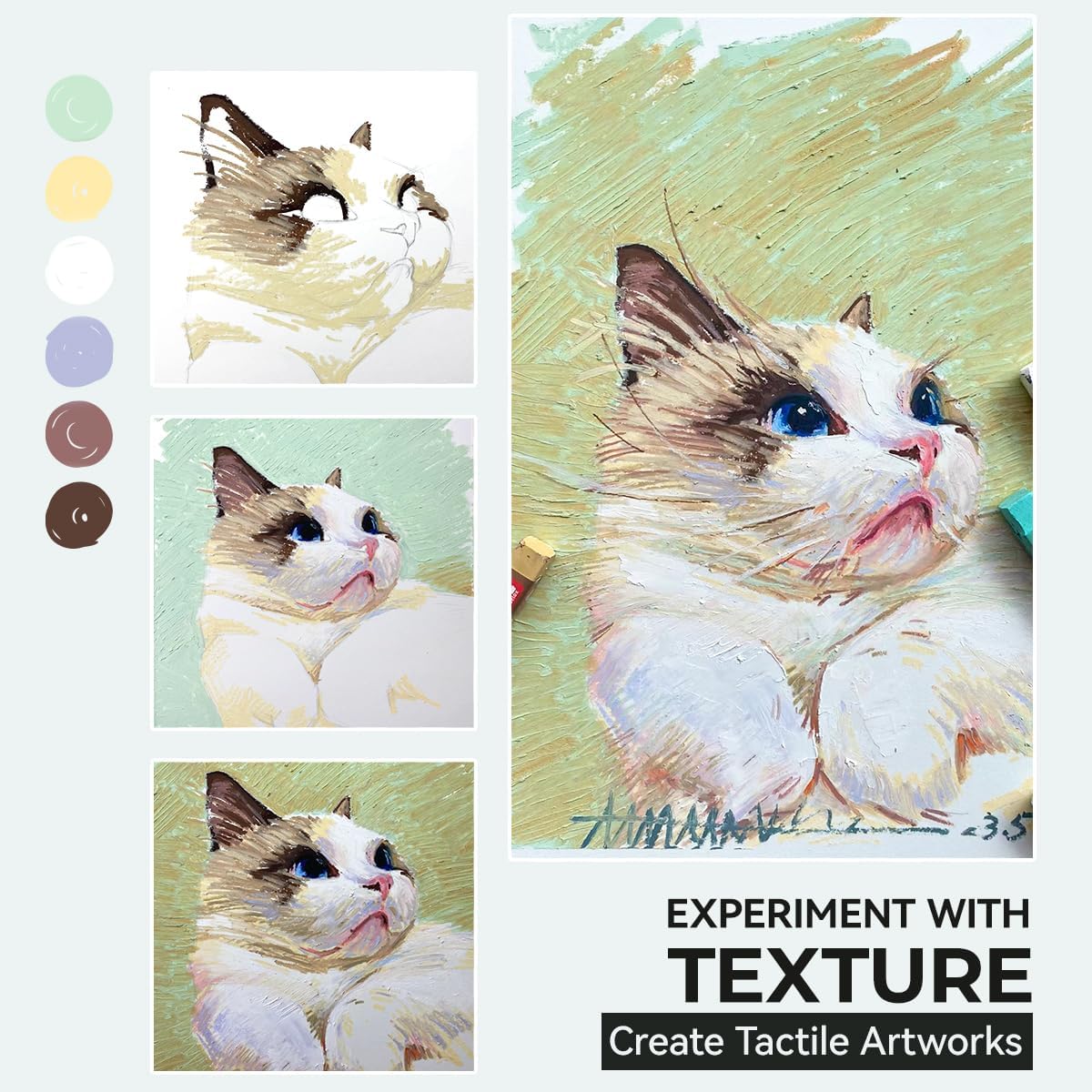 48 Square Oil Pastels for Artists