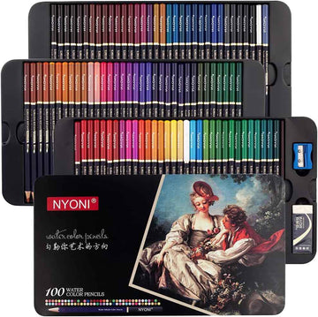 Nyoni 100 Watercolor Pencils Set with Brush - TTpen