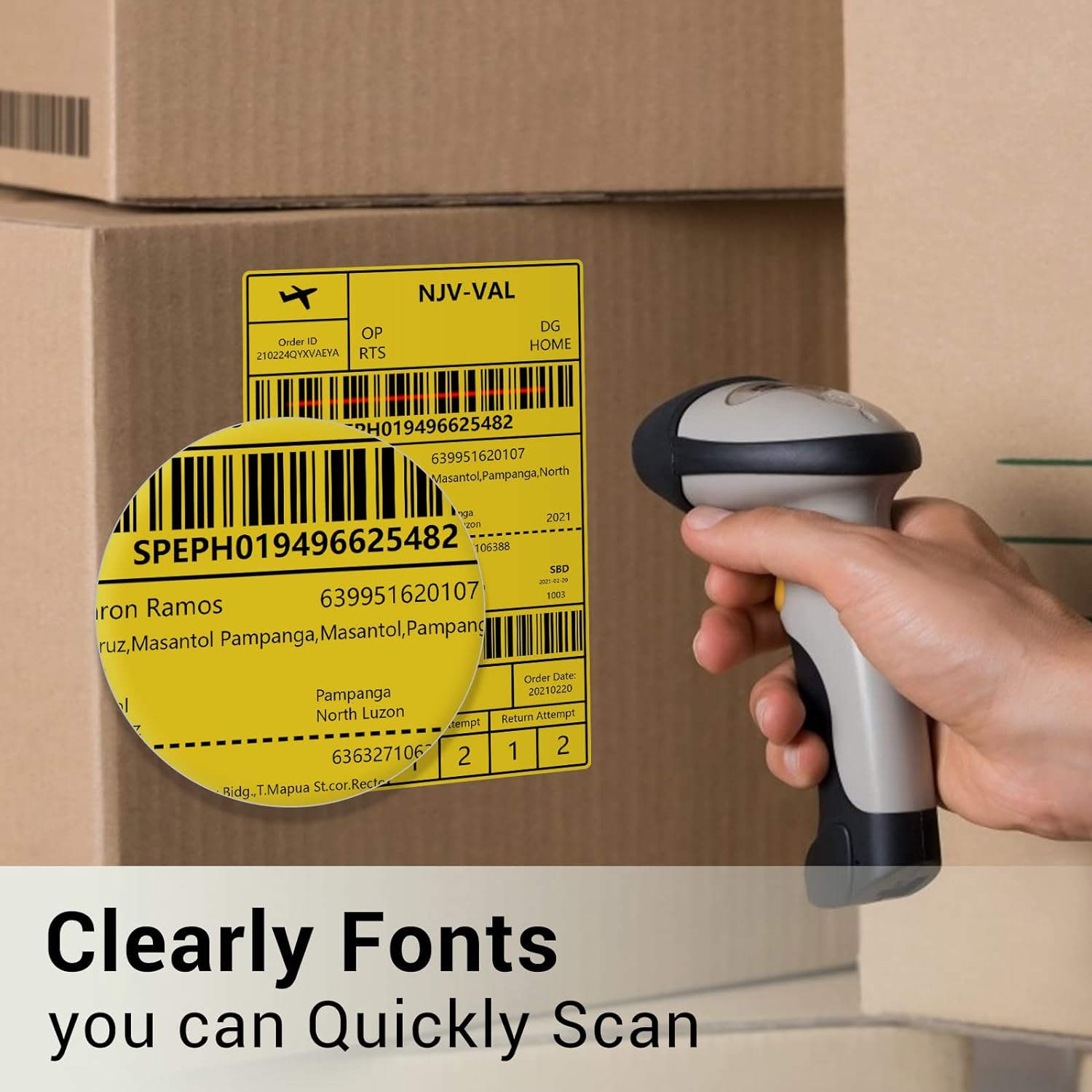 Phomemo 4"x6" Thermal Direct Shipping Label,Fan-Fold 500 Labels Yellow