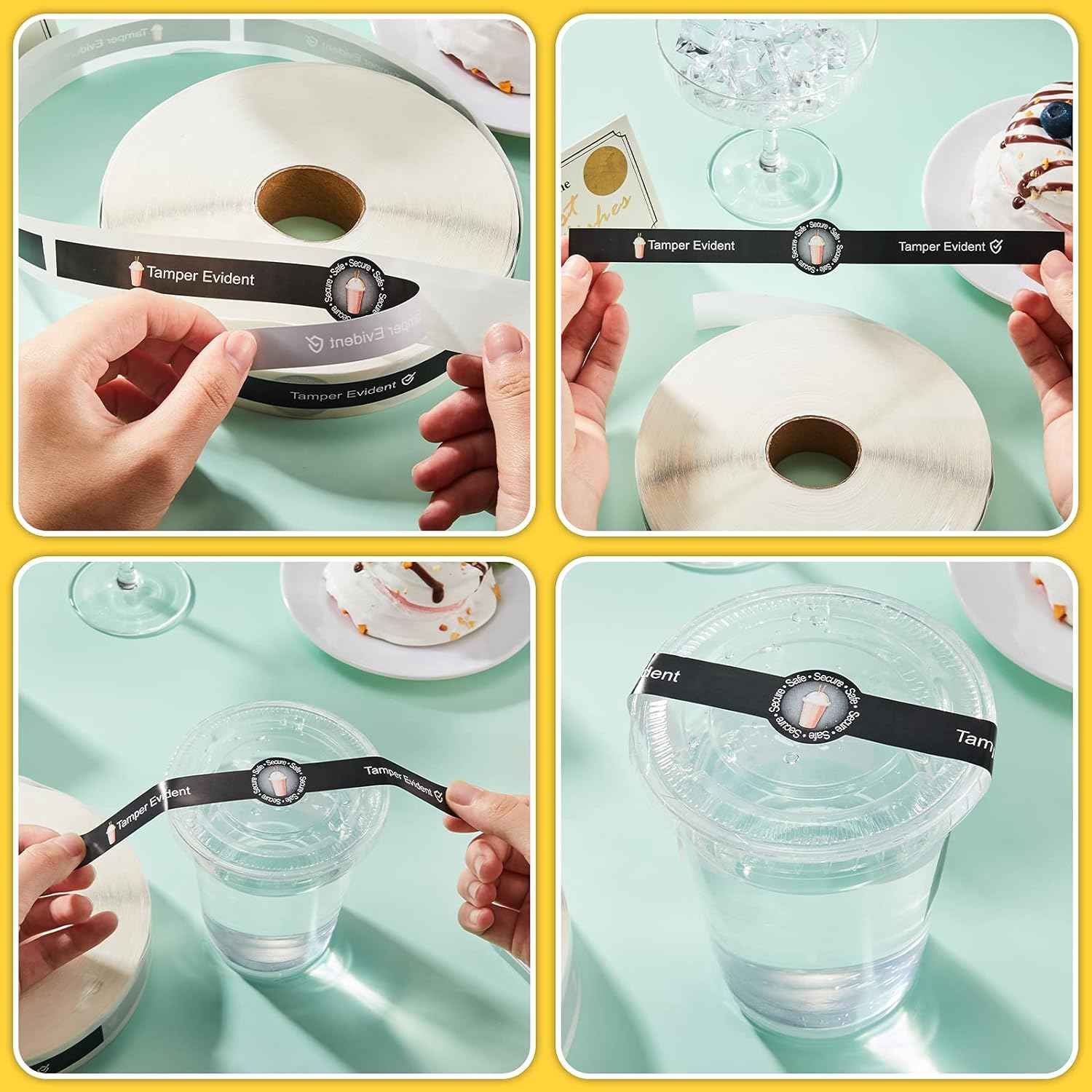 600Pcs Safe Secure Tamper Evident Seals for Drink Lids Stickers - TTpen