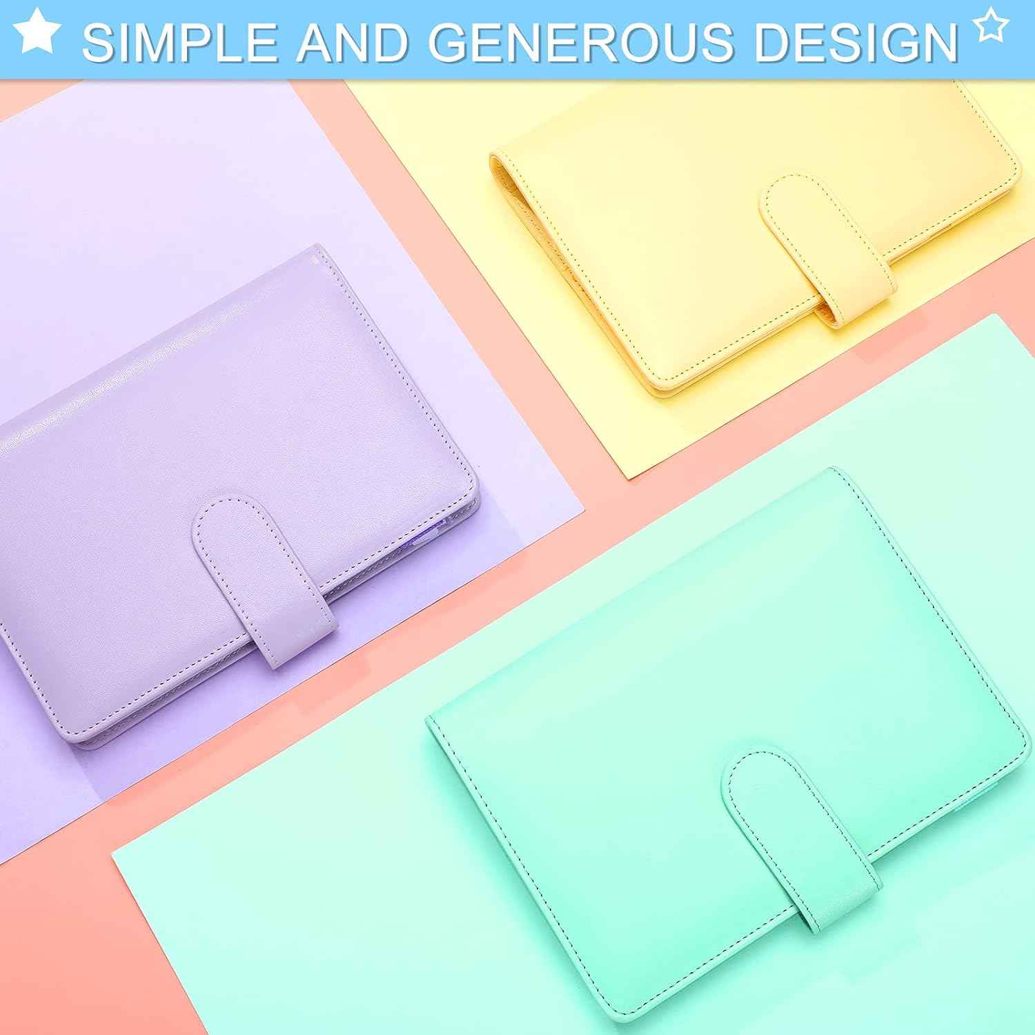 6Pcs A6 PU Leather Notebook Binder Cover with Magnetic Buckle Closure - TTpen