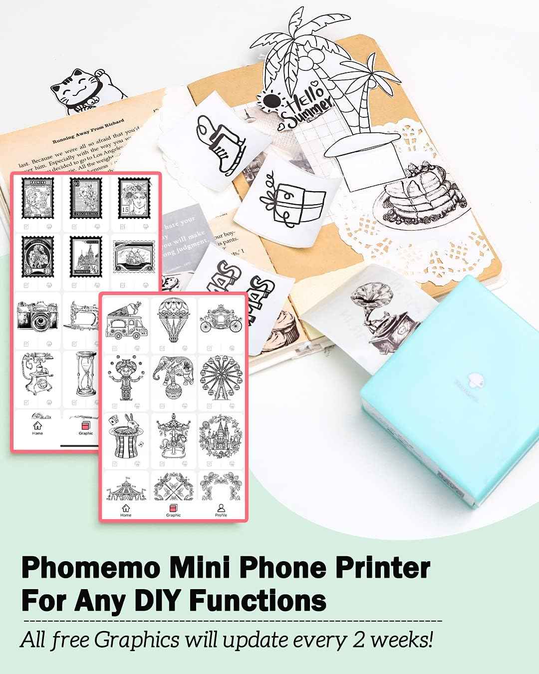 Phomemo M02 Label Maker Portable Thermal Printer with 3 Rolls Paper - TTpen