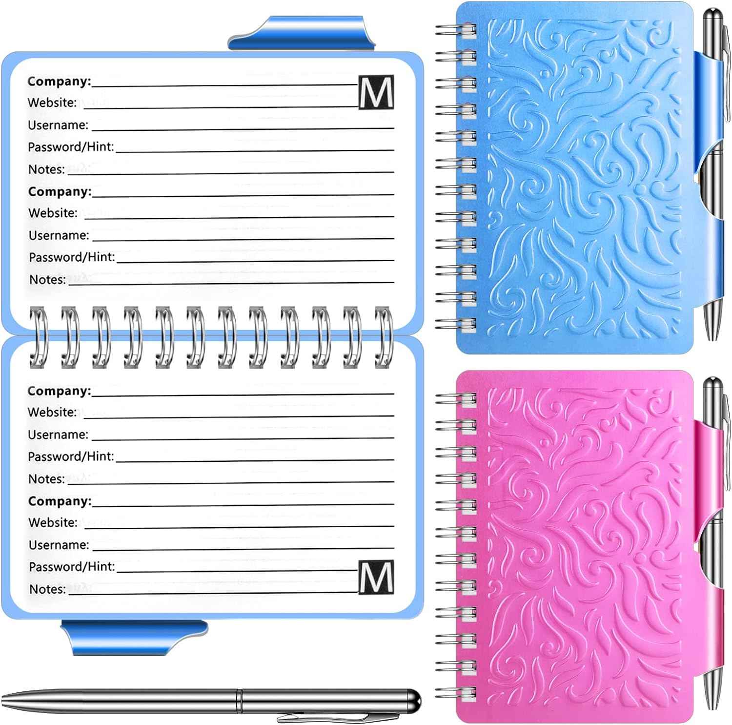 2Pcs Protable Notebook Elegant Mandala Password Book Keeper with Pen - TTpen